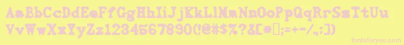 3000 Font – Pink Fonts on Yellow Background