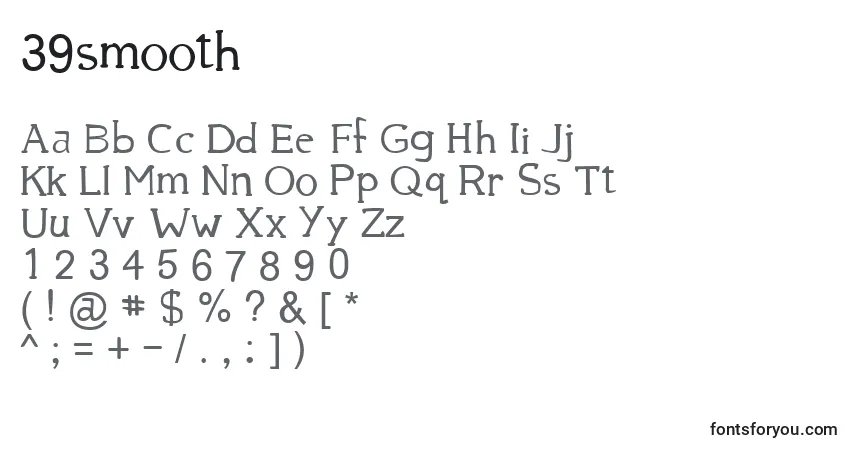 A fonte 39smooth (118540) – alfabeto, números, caracteres especiais