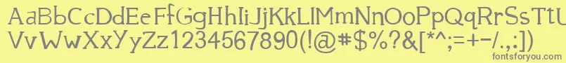 フォント39smooth – 黄色の背景に灰色の文字
