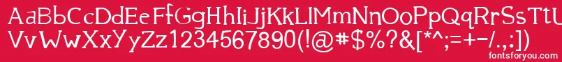 Czcionka 39smooth – białe czcionki na czerwonym tle