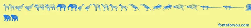 3DAnimals Font – Blue Fonts on Yellow Background