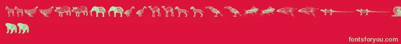 Шрифт 3DAnimals – зелёные шрифты на красном фоне