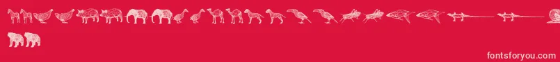 3DAnimals Font – Pink Fonts on Red Background