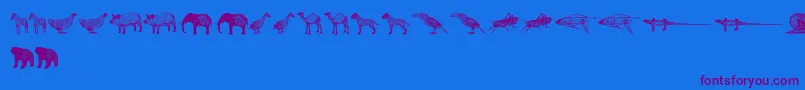 3DAnimals Font – Purple Fonts on Blue Background