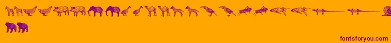 3DAnimals Font – Purple Fonts on Orange Background