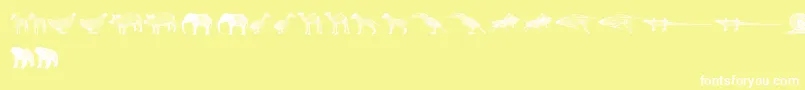 3DAnimals-Schriftart – Weiße Schriften auf gelbem Hintergrund