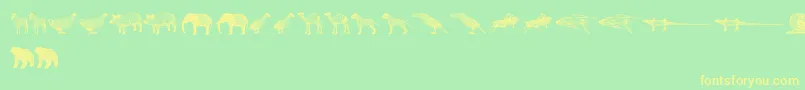 3DAnimals Font – Yellow Fonts on Green Background