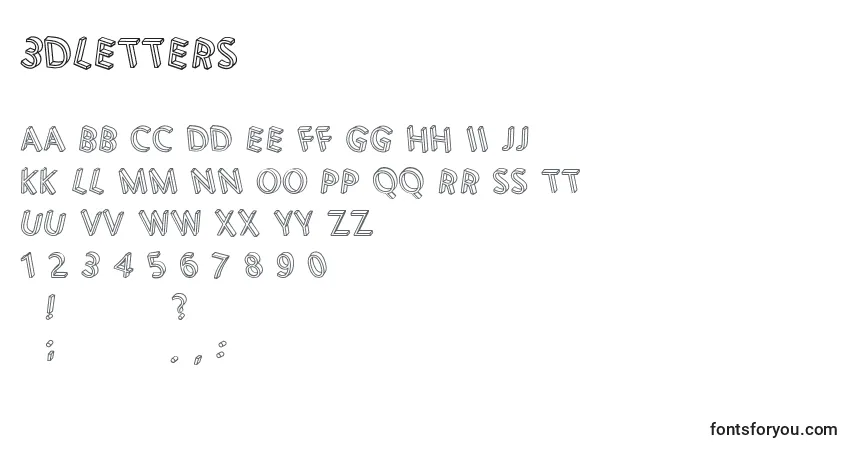Schriftart 3DLetters – Alphabet, Zahlen, spezielle Symbole