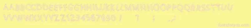 3DLetters-fontti – vaaleanpunaiset fontit keltaisella taustalla