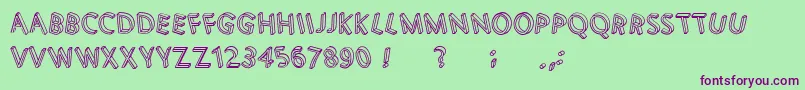 3DLetters Font – Purple Fonts on Green Background