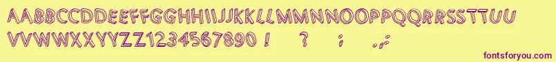 3DLetters Font – Purple Fonts on Yellow Background