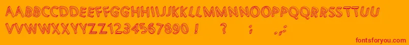 Fonte 3DLetters – fontes vermelhas em um fundo laranja