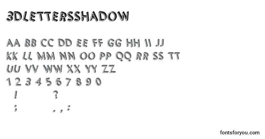 Schriftart 3DLettersShadow – Alphabet, Zahlen, spezielle Symbole