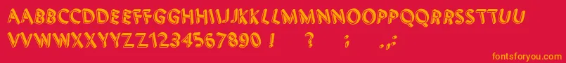 Fonte 3DLettersShadow – fontes laranjas em um fundo vermelho
