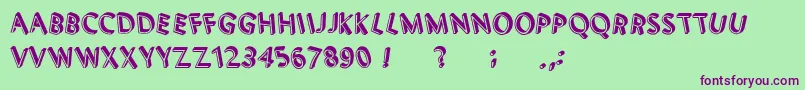 3DLettersShadow Font – Purple Fonts on Green Background
