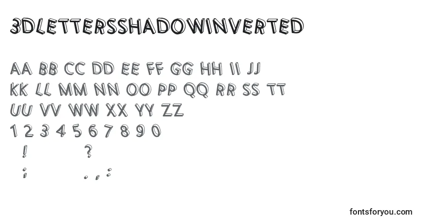 A fonte 3DLettersShadowInverted – alfabeto, números, caracteres especiais