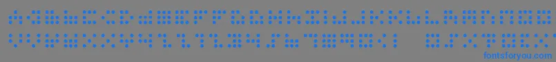 3x3dots-Schriftart – Blaue Schriften auf grauem Hintergrund