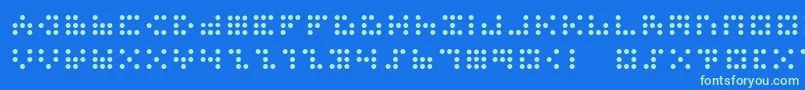 3x3dots-Schriftart – Grüne Schriften auf blauem Hintergrund