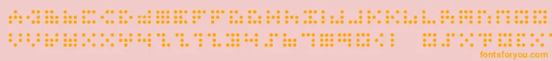 3x3dots-Schriftart – Orangefarbene Schriften auf rosa Hintergrund