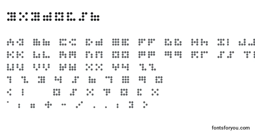Fuente 3x3dotsb - alfabeto, números, caracteres especiales