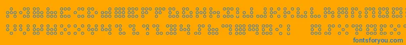 3x3dotso-Schriftart – Blaue Schriften auf orangefarbenem Hintergrund