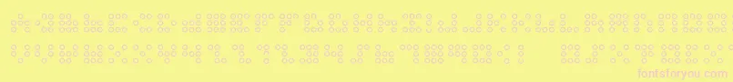 3x3dotso-Schriftart – Rosa Schriften auf gelbem Hintergrund