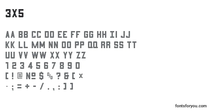 3X5      (118548)-fontti – aakkoset, numerot, erikoismerkit
