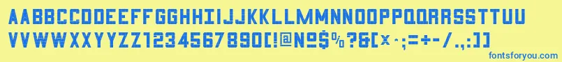 フォント3X5      – 青い文字が黄色の背景にあります。