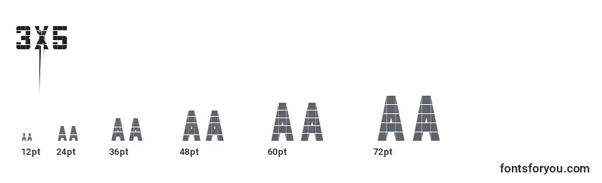 3X5      (118549) Font Sizes