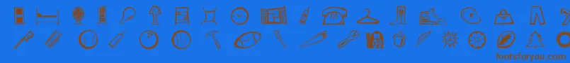 DfRadicalsLetPlain.2.0 Font – Brown Fonts on Blue Background
