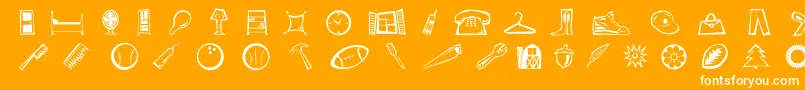 Fonte DfRadicalsLetPlain.2.0 – fontes brancas em um fundo laranja