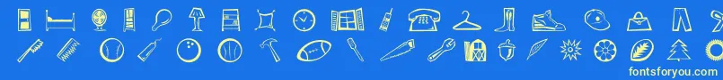 Fonte DfRadicalsLetPlain.2.0 – fontes amarelas em um fundo azul