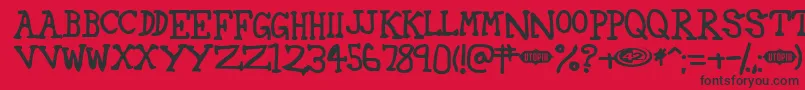 42 Font – Black Fonts on Red Background
