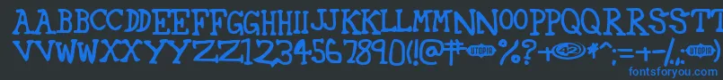 42 Font – Blue Fonts on Black Background