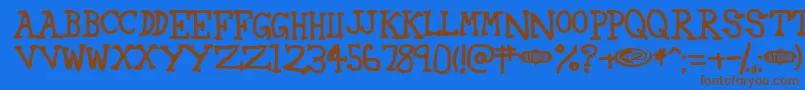42 Font – Brown Fonts on Blue Background