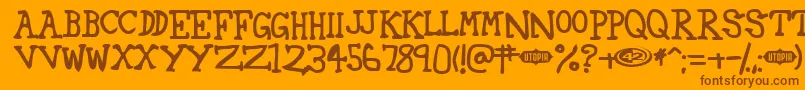42 Font – Brown Fonts on Orange Background