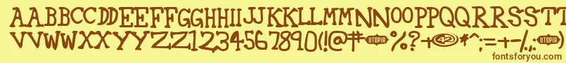 42 Font – Brown Fonts on Yellow Background