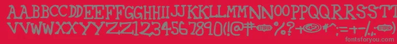 42 Font – Gray Fonts on Red Background