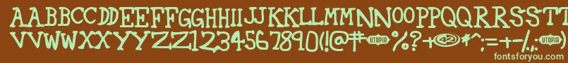 42 Font – Green Fonts on Brown Background