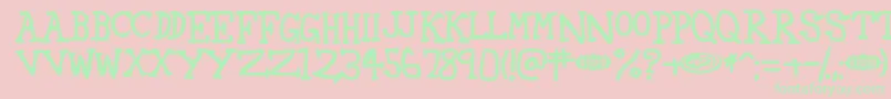 42 Font – Green Fonts on Pink Background
