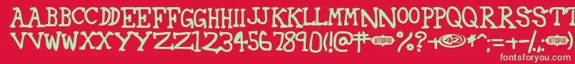 42 Font – Green Fonts on Red Background