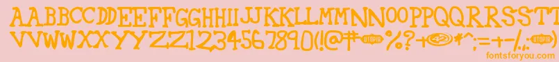 42 Font – Orange Fonts on Pink Background
