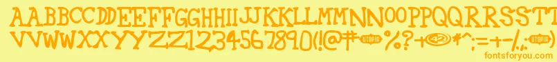 42 Font – Orange Fonts on Yellow Background