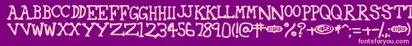 42 Font – Pink Fonts on Purple Background