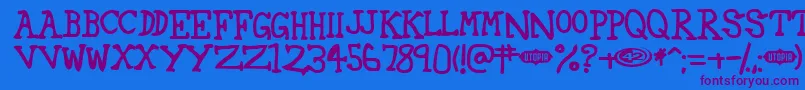 42 Font – Purple Fonts on Blue Background