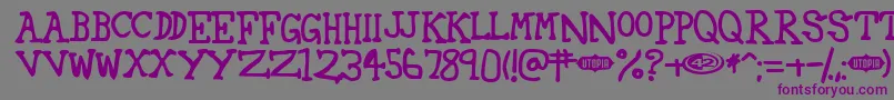 42 Font – Purple Fonts on Gray Background