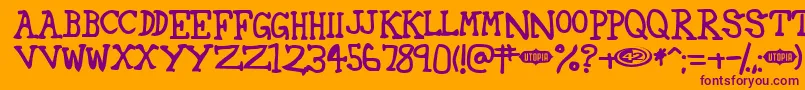 42 Font – Purple Fonts on Orange Background