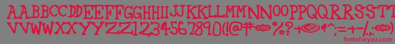 42 Font – Red Fonts on Gray Background