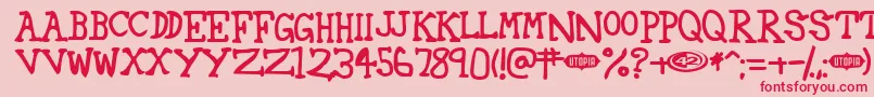 42 Font – Red Fonts on Pink Background