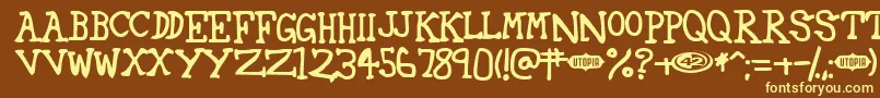 42 Font – Yellow Fonts on Brown Background